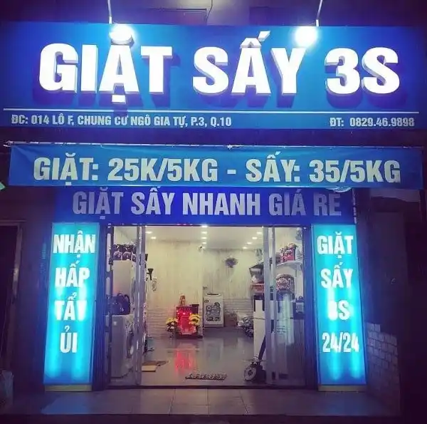 Biển giặt là alu chữ nổi sang trọng