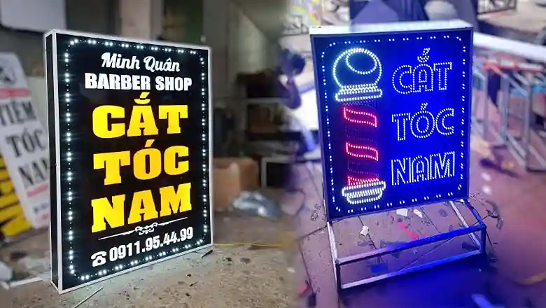 Biển hiệu tiệm cắt tóc đẹp và thu hút
