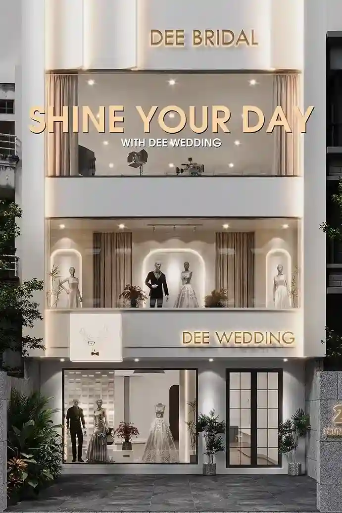 Biển mica phát sáng cho studio áo cưới, tạo không gian lãng mạn