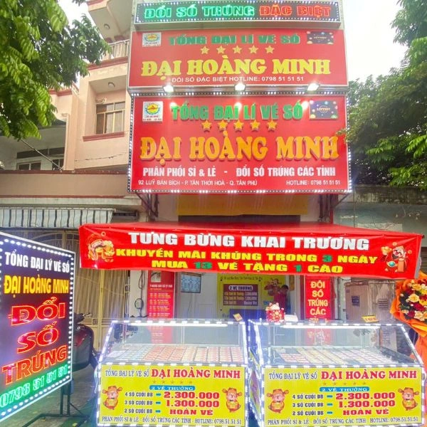 Biển quảng cáo đại lý xổ số chữ nổi mica bền đẹp