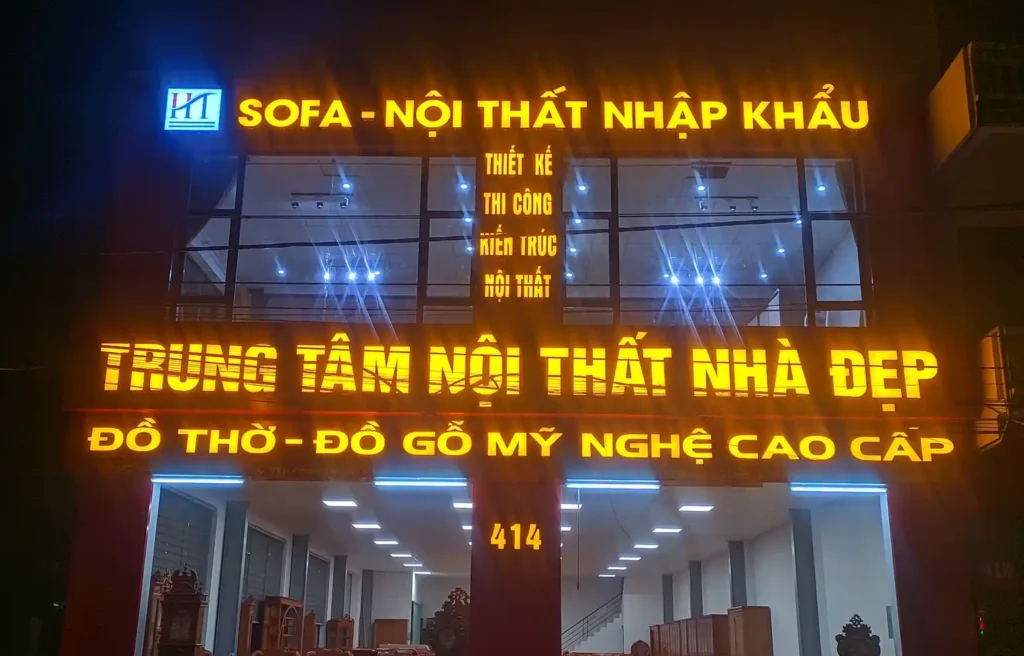 Biển quảng cáo Mica sáng đèn đẹp thu hút vào ban đêm