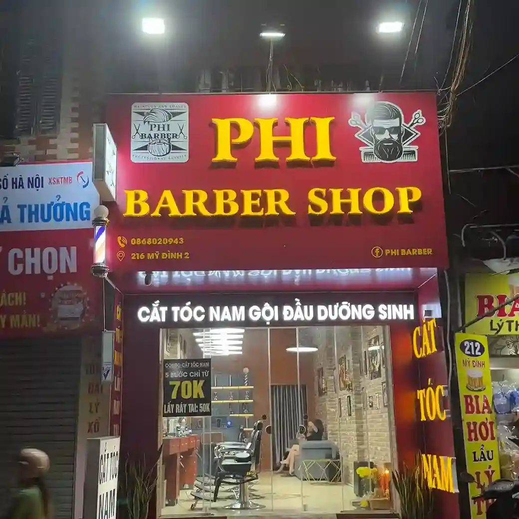 Biển Barber Shop hiện đại dành cho cửa hàng tóc nam trẻ trung