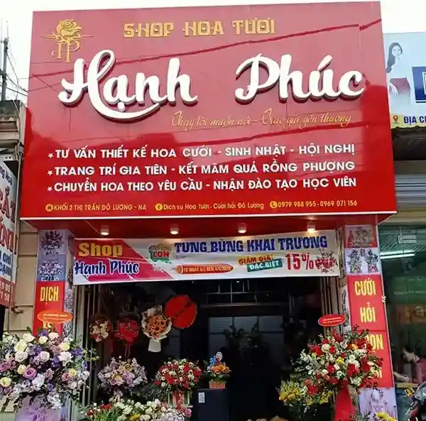 Biển quảng cáo cửa hàng hoa tươi bằng Alu chữ nổi