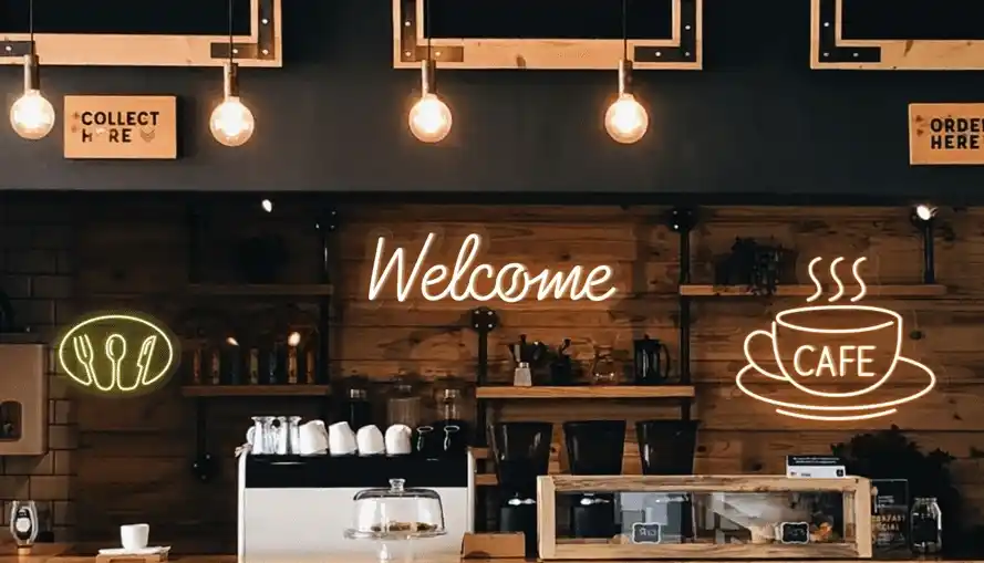 Biển quảng cáo cafe phong cách Hàn Quốc
