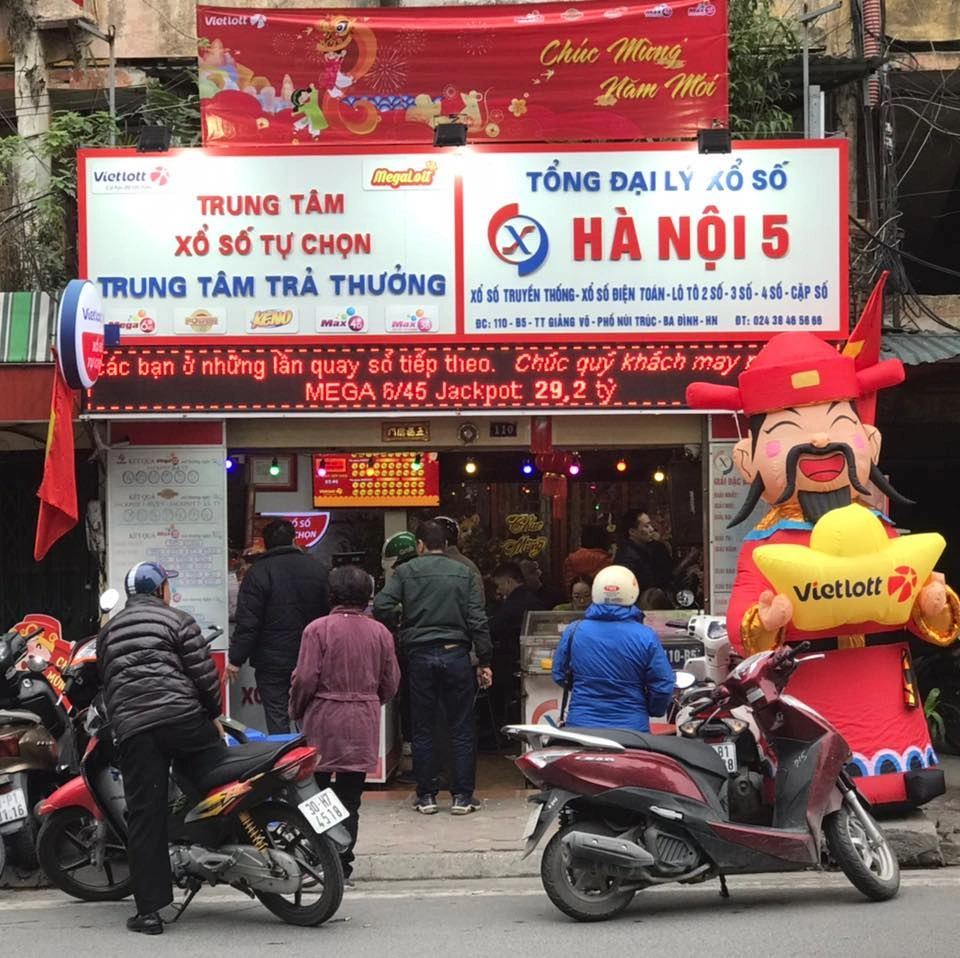 Biển quảng cáo đại lý xổ số mặt tiền dễ nhận diện