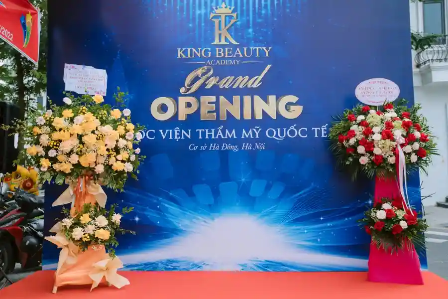 Thi công backdrop khai trương