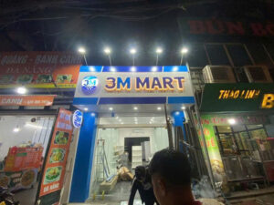 Thi công biển cửa hàng 3M Mart tại Hoàng Mai